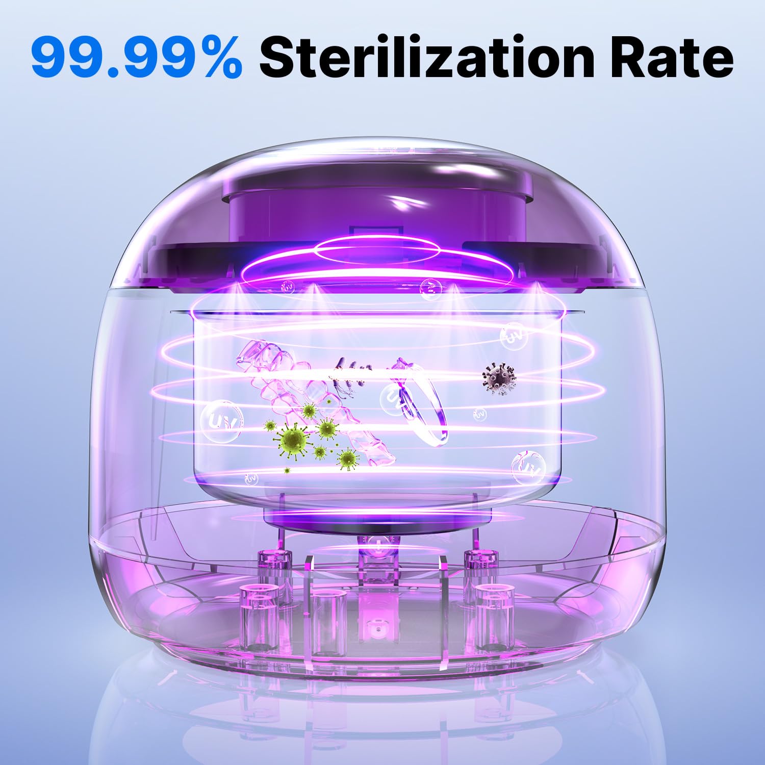 Cleaner with 200ml tank suitable for retainers, aligners, dentures, toothbrush heads