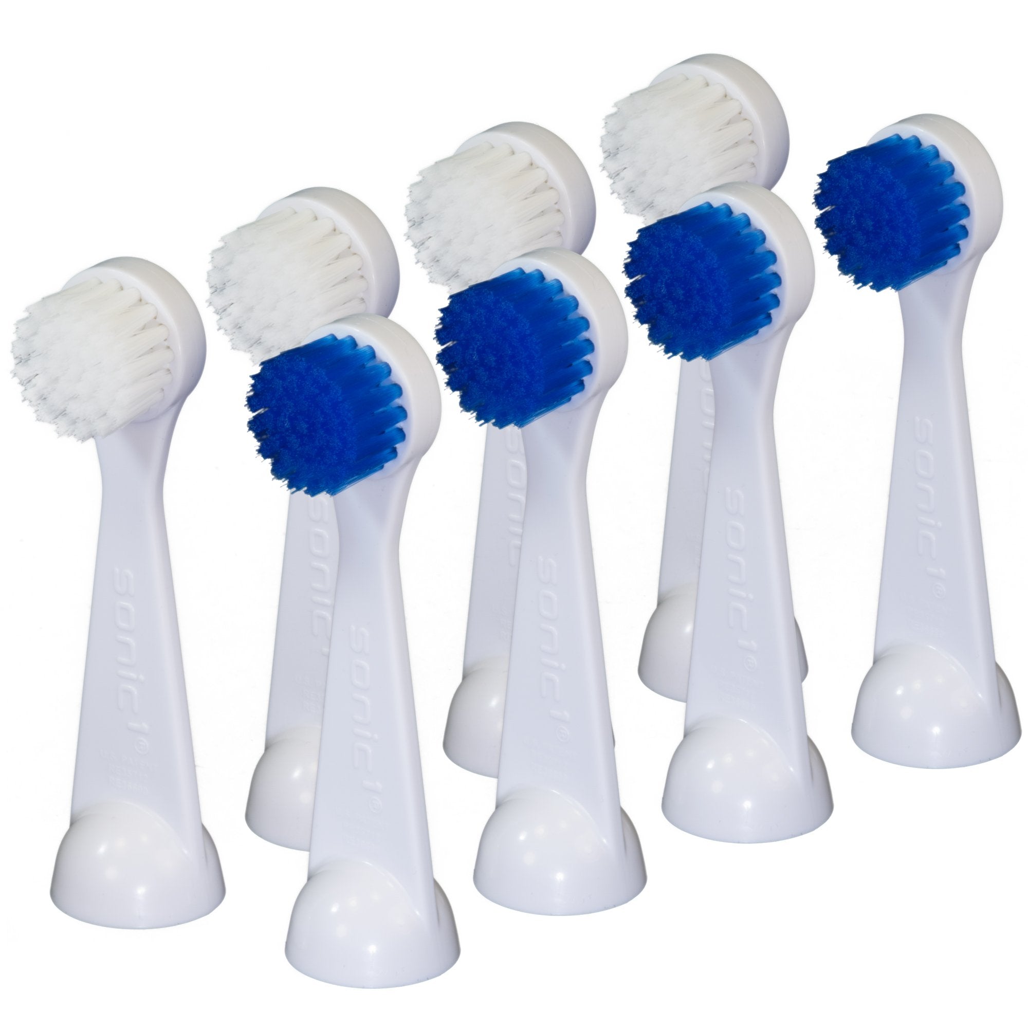 Cybersonic 3 Deluxe Large Replacement Brush Heads – 8-pack, dual-color design