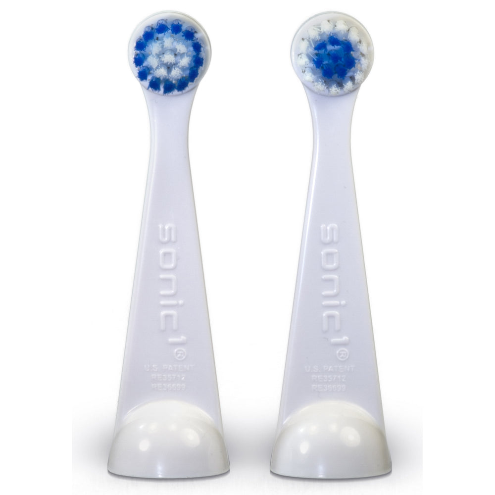 Cybersonic3 Compact Replacement Brush Heads 2 Pack - with snap-on sanitary covers