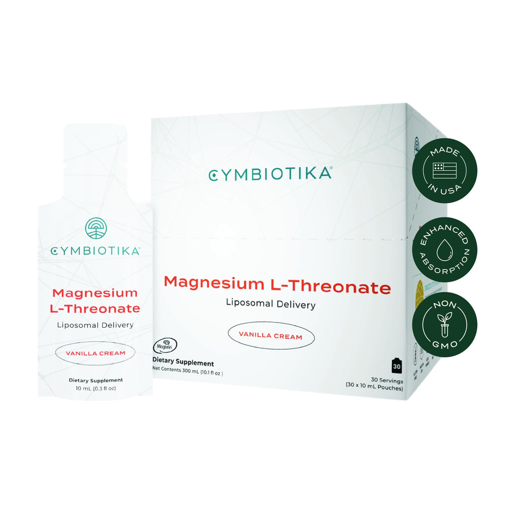 CYMBIOTIKA Liposomal Magnesium L-Threonate 1300 mg vanilla liquid pouch