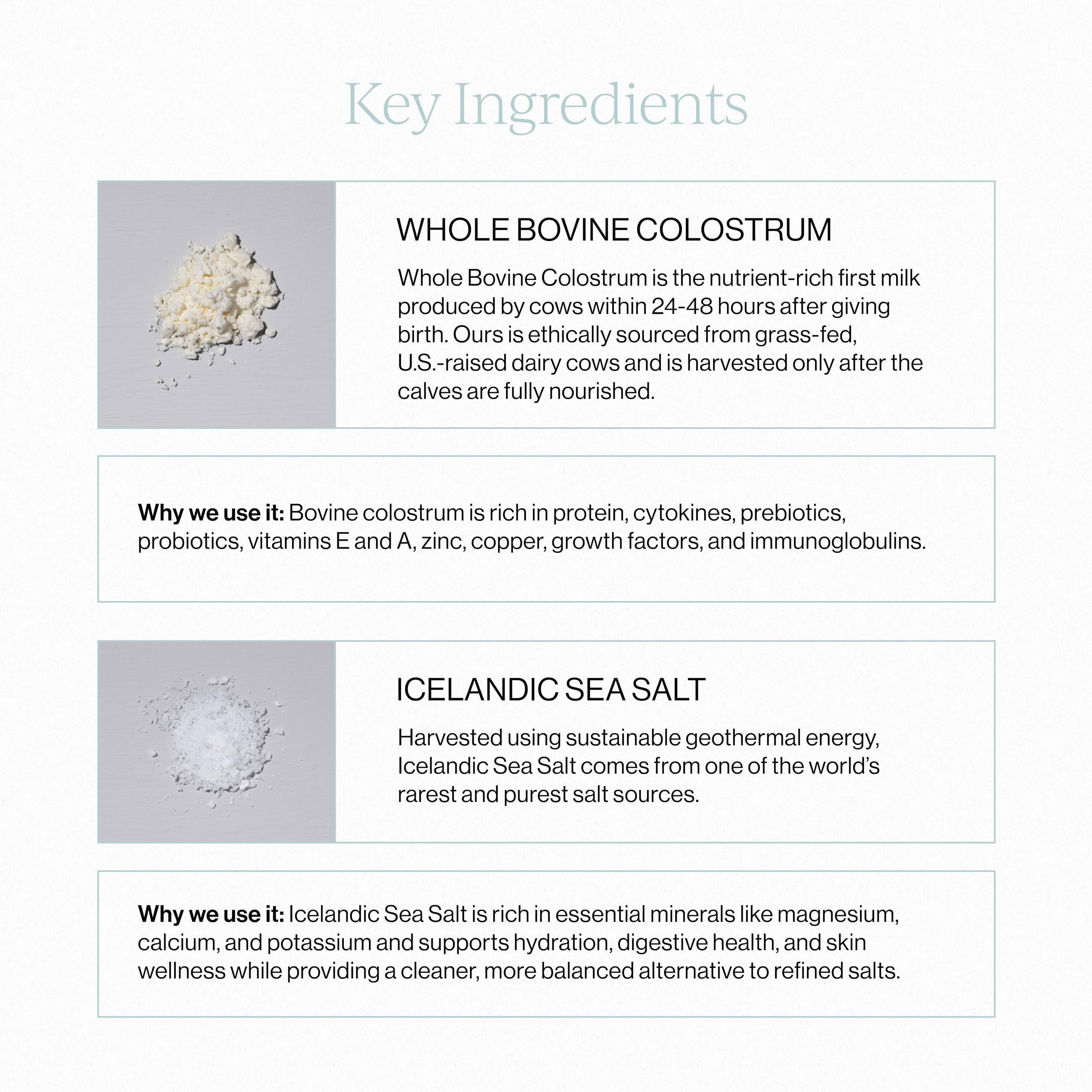 Grass-fed bovine source for CYMBIOTIKA Liquid Colostrum