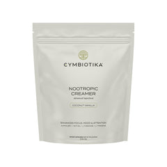 CYMBIOTIKA Nootropic Creamer bottle with Coconut Vanilla flavor (30 servings).