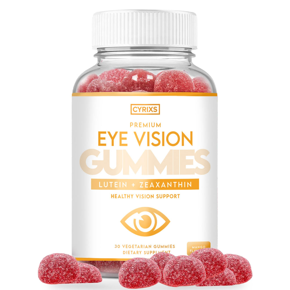 Cyrixs Health Eye Vision Gummies bottle with mango flavor