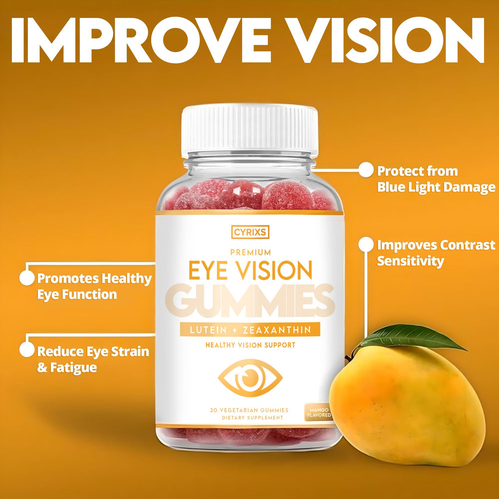 Mango-flavored Eye Vision Gummies viewed from above