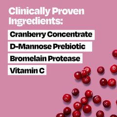 Close up of ingredients cranberry prebiotic blend