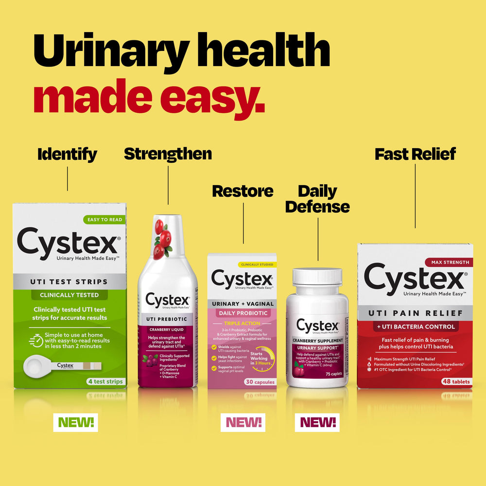 Serving ideas for Cystex UTI support with water smoothie or yogurt
