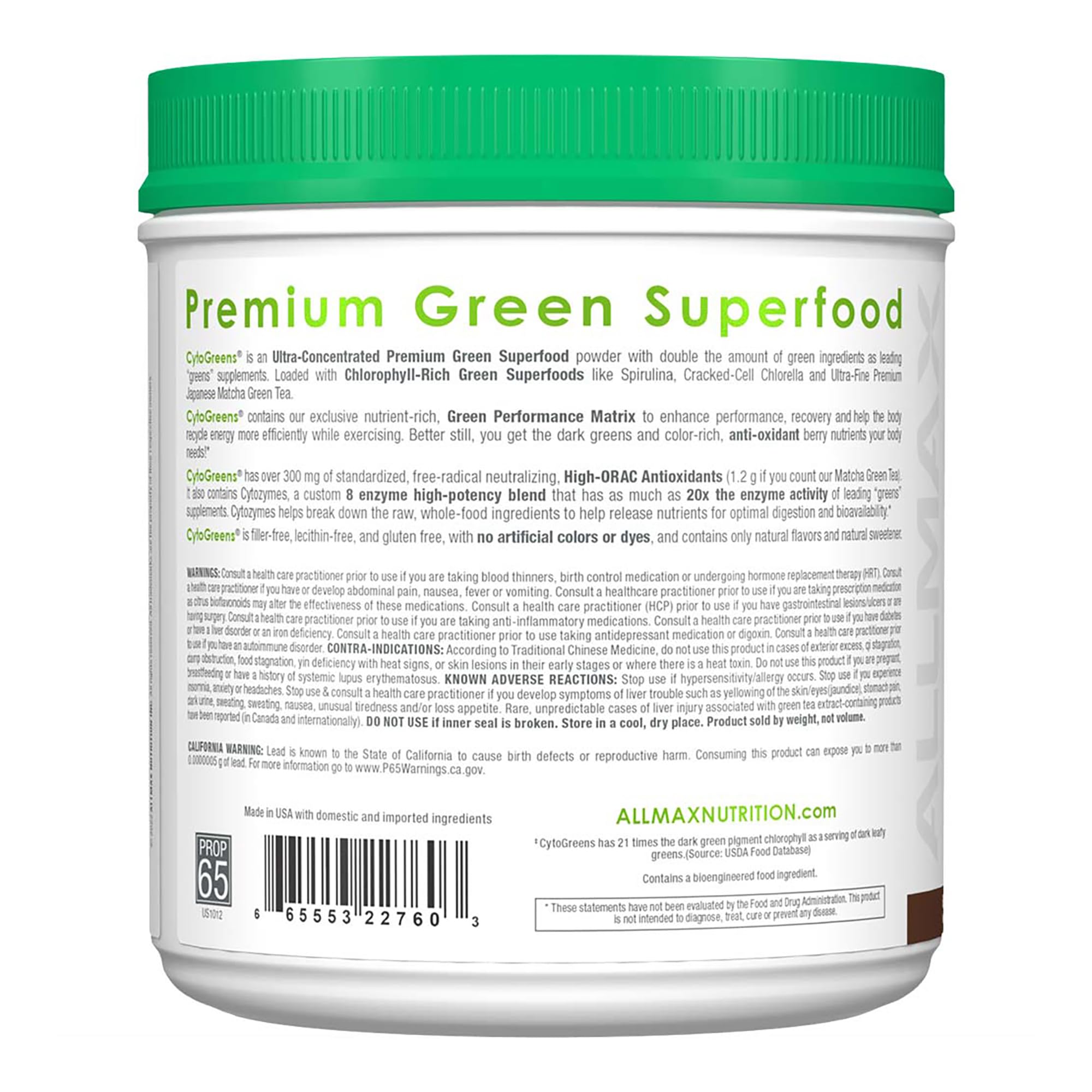 CytoGreens Chocolate prepared shake in a glass