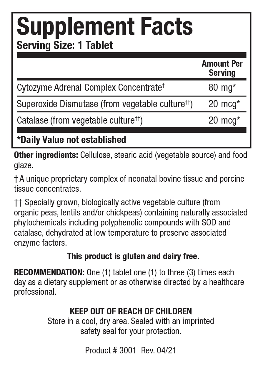 Cytozyme AD bottle label close-up