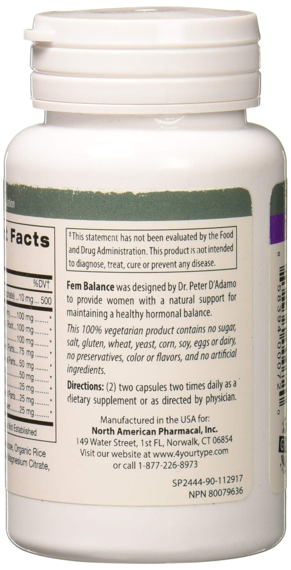 Natural nutrition for women - D'Adamo Fembalance product