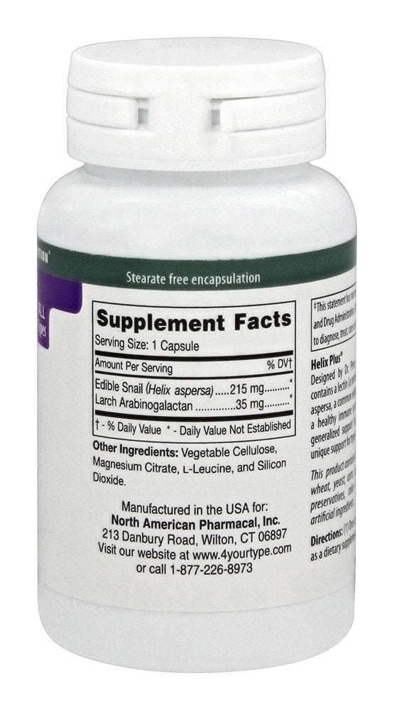 Close-up of D'Adamo Helix Plus 60 vcaps bottle