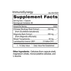 Lactobacillus brevis probiotic included in ImmunoSynergy