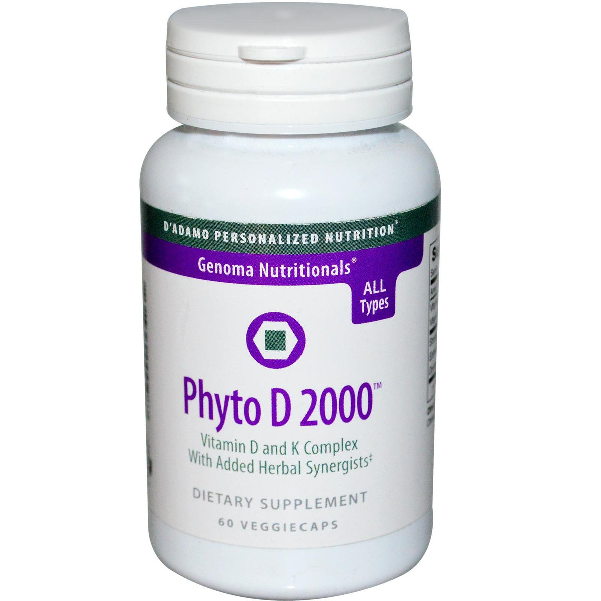 D'Adamo Phyto D 2000 bottle with Vitamin D and K complex and herbal synergists