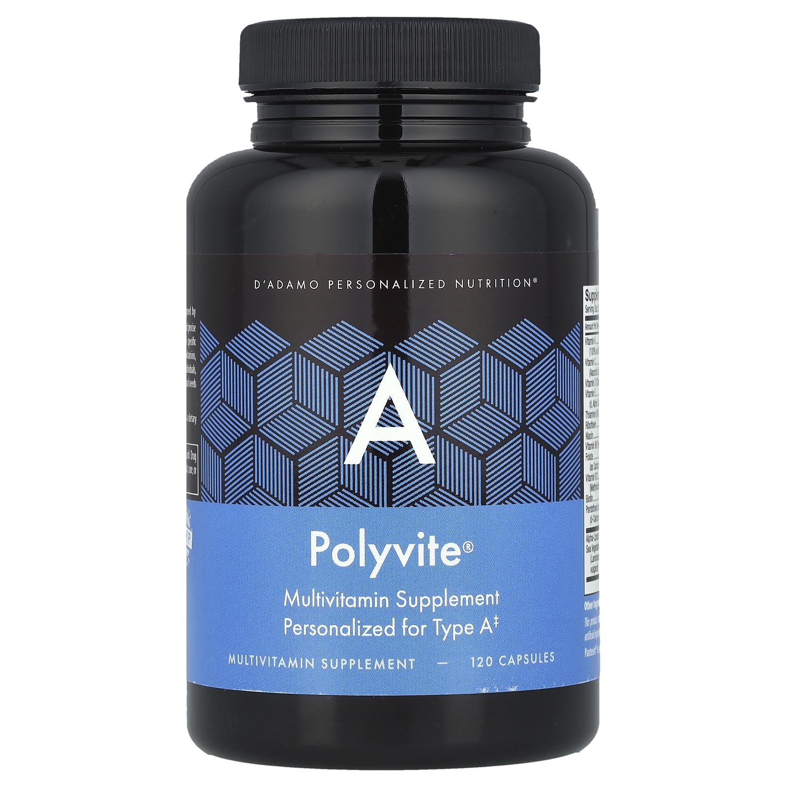 D'Adamo Polyvite A 120 Count bottle