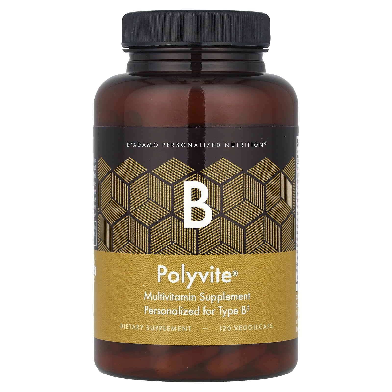 D'Adamo Polyvite B 120 Vcaps bottle front label