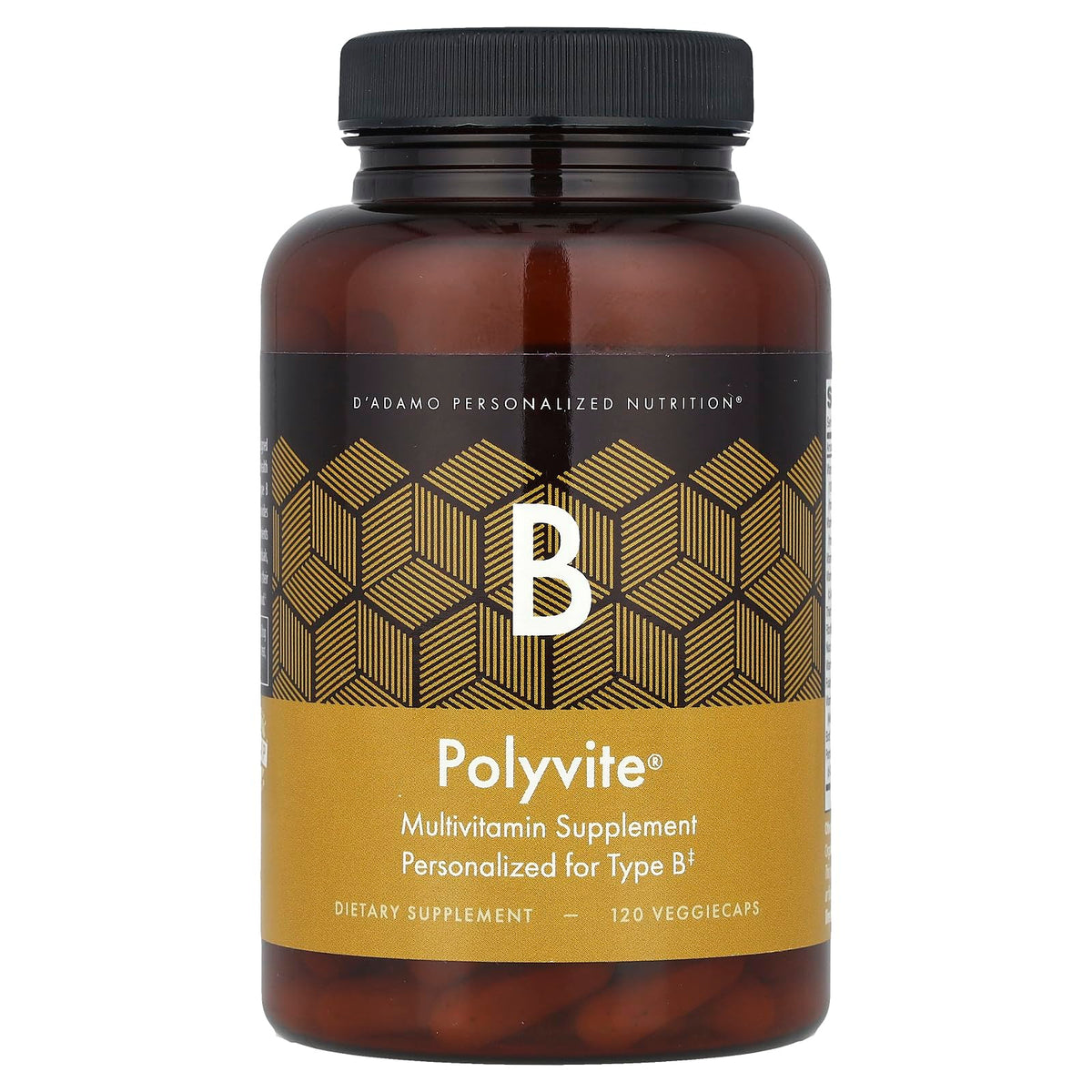 D'Adamo Polyvite B 120 Vcaps bottle front label
