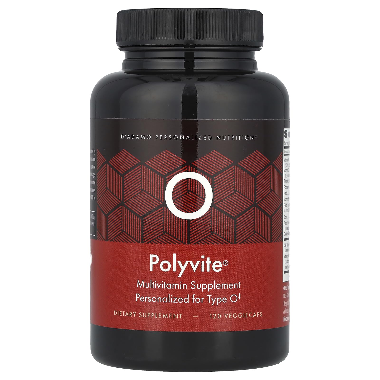 D'Adamo Polyvite O 120vcaps bottle front