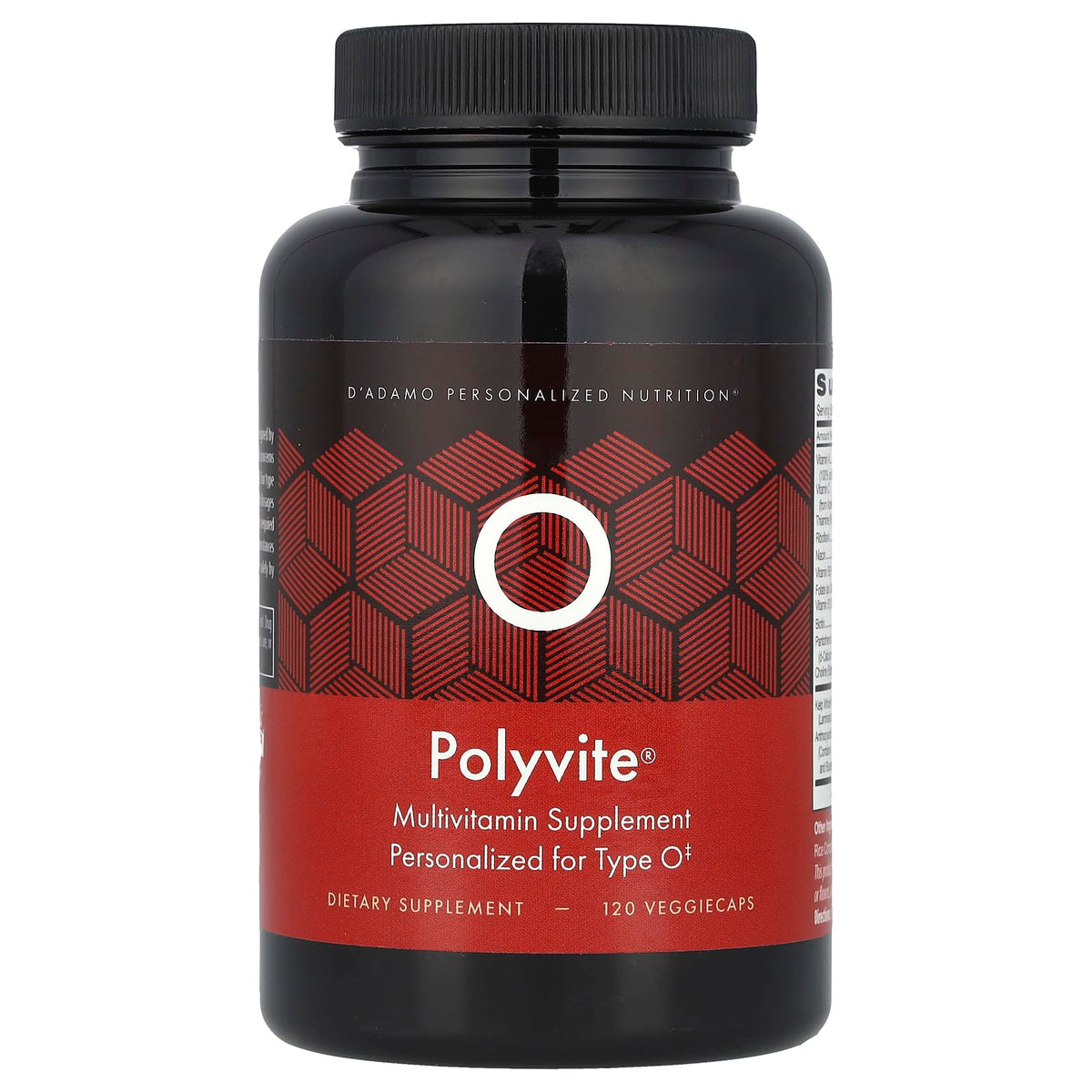 D'Adamo Polyvite O 120vcaps bottle front
