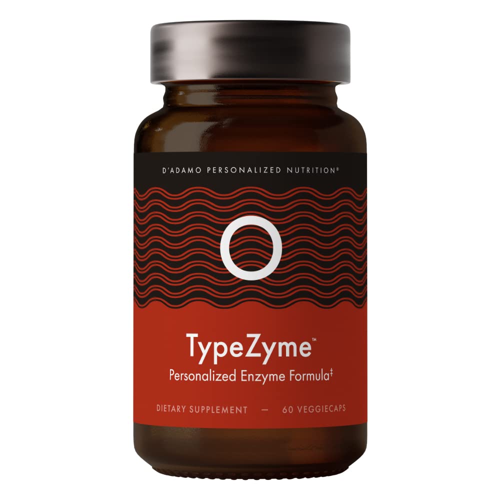 D'Adamo TypeZyme Digestive Enzyme bottle - Blood Type O - front view