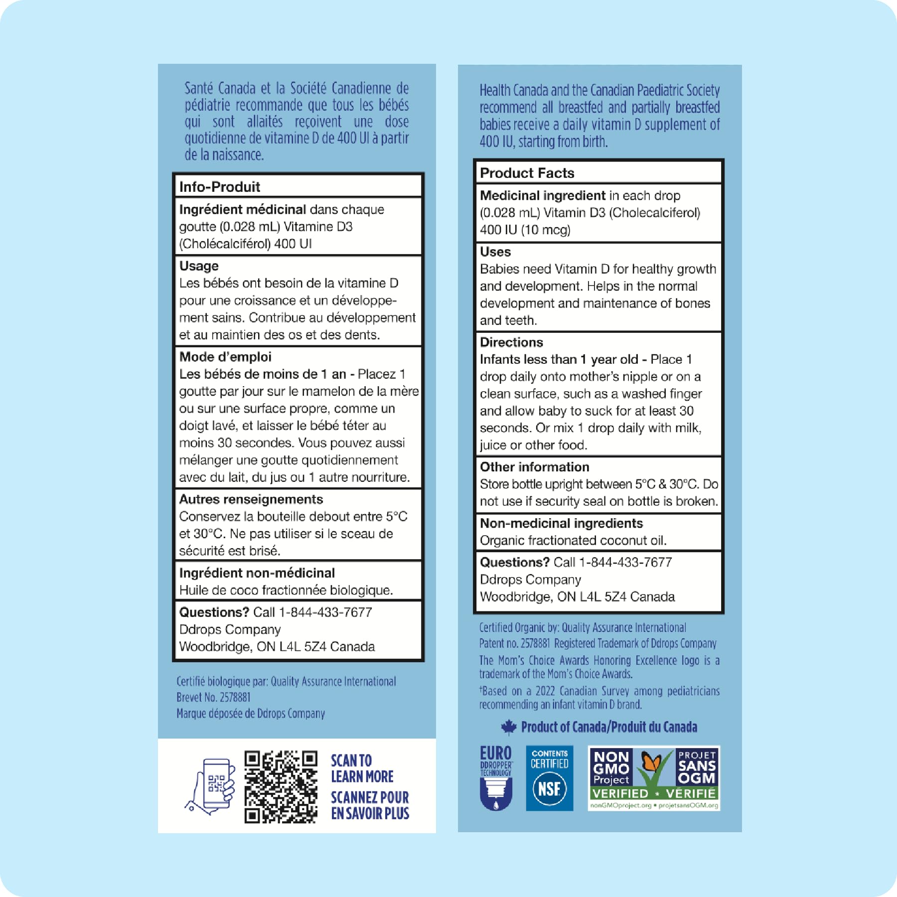 Dropper dispensing vitamin D liquid