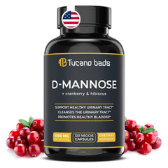 D Mannose 1000mg capsules with cranberry and hibiscus – 120 count