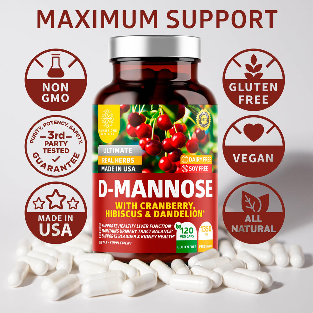 Number One Nutrition D-Mannose 120-count bottle