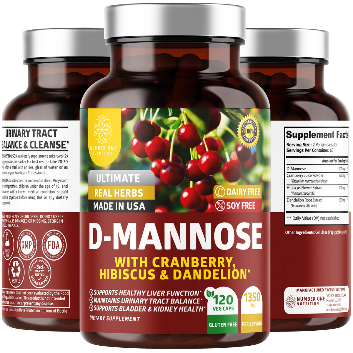 Premium D-Mannose 1350mg formula for urinary health – product hero