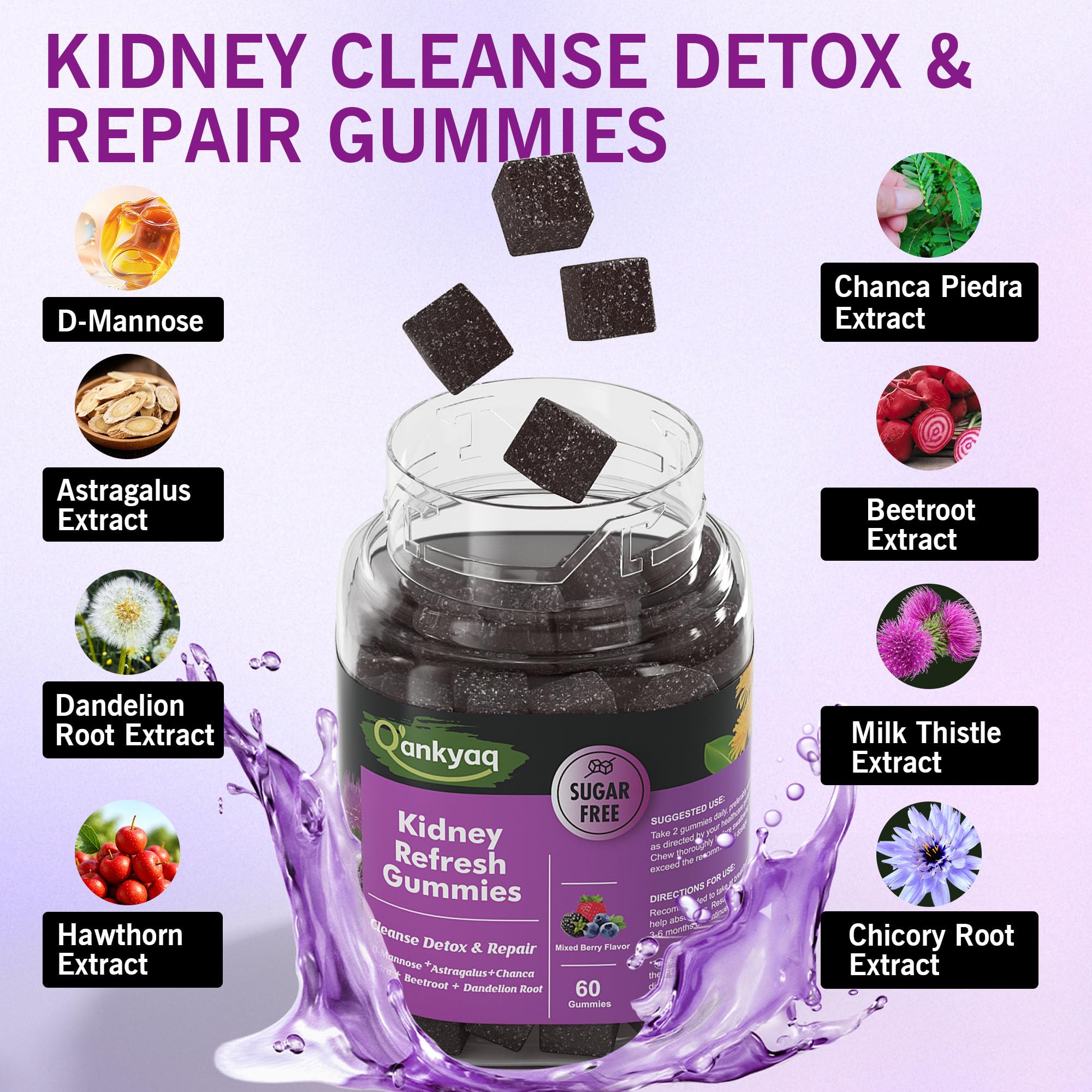 D Mannose Gummies for Women packaging showing 60 count