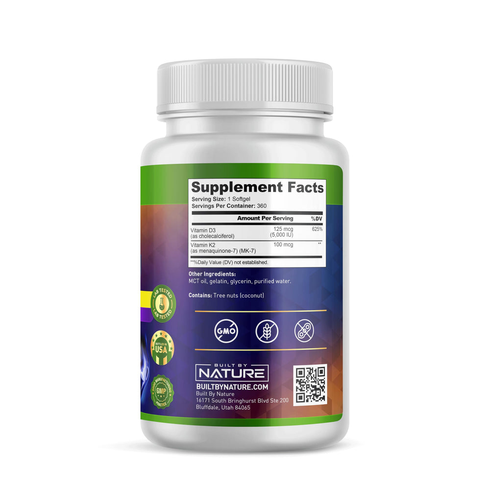 D3 K2 with coconut MCT oil for better absorption