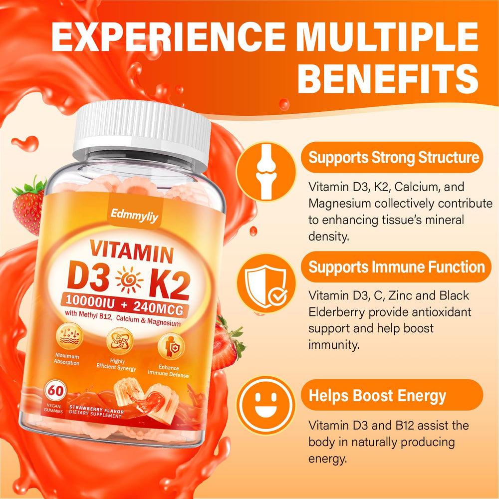 Gummy provides 5000IU vitamin D3 per piece