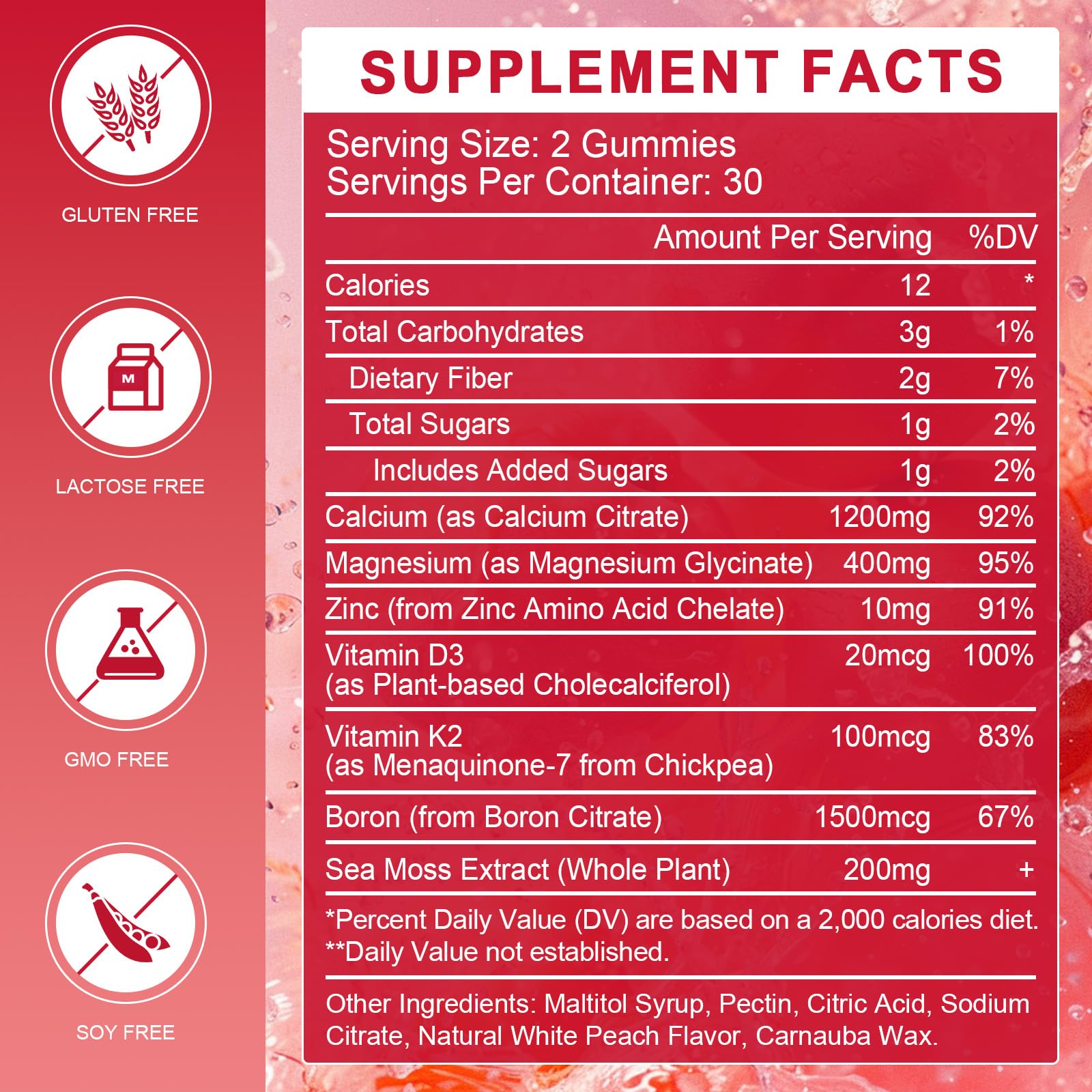 Vitamin D3 and Vitamin K2 ingredients in gummies