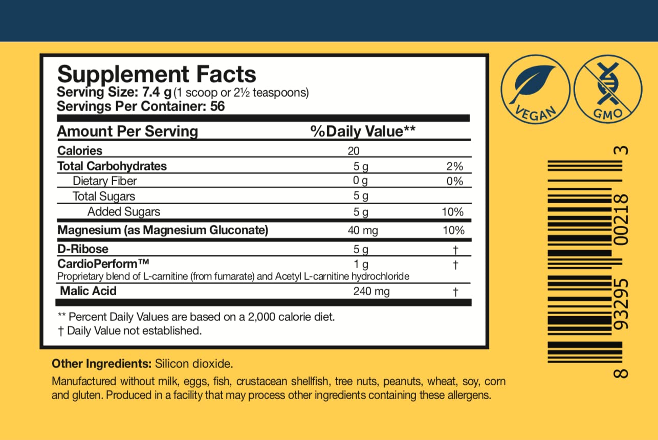 D-ribose ingredient detail for RibosCardio