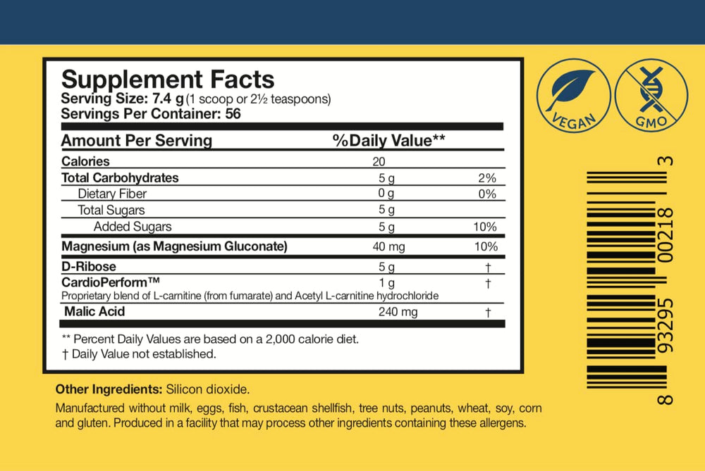 D-ribose ingredient detail for RibosCardio