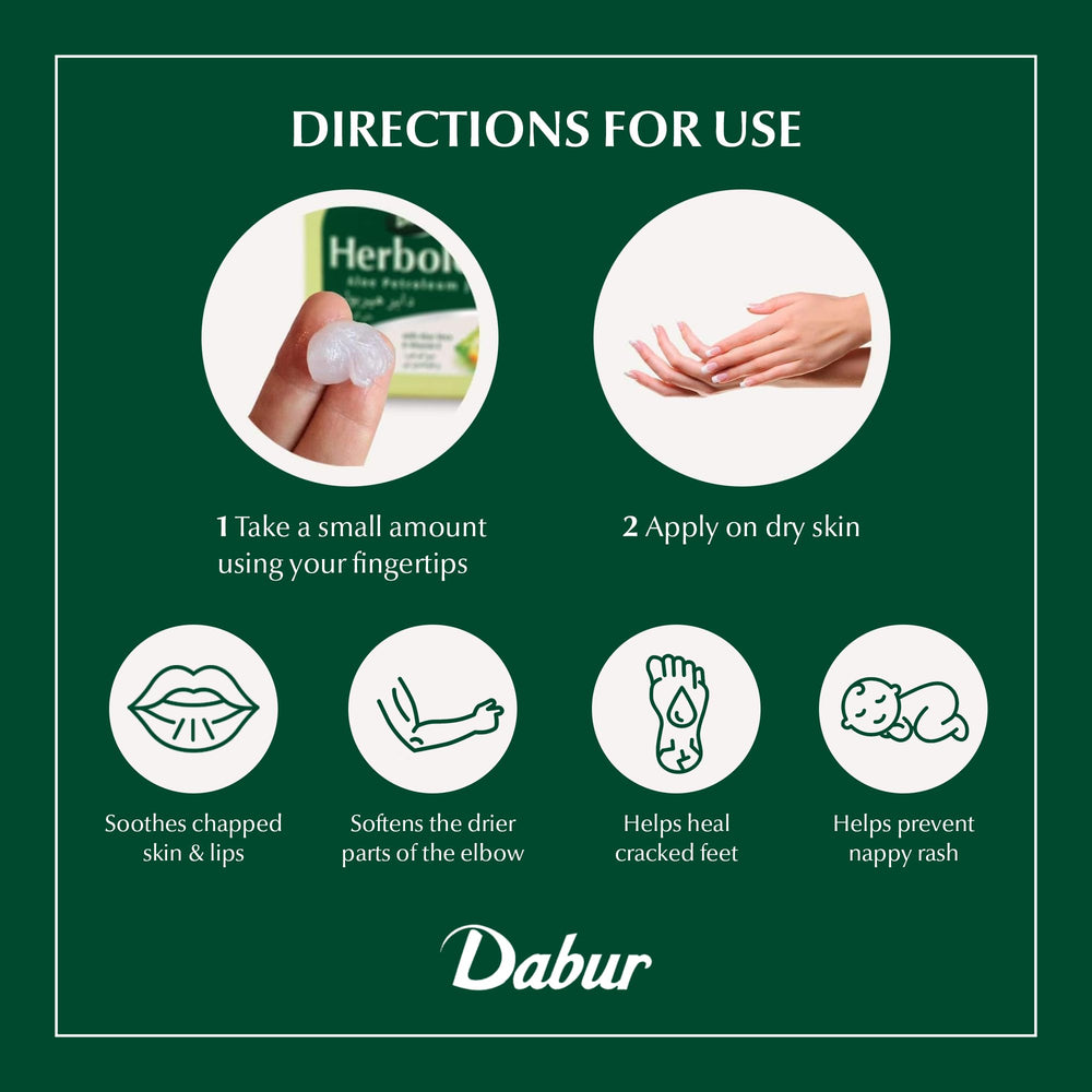 Multi-purpose skincare use with Dabur Herbolene for hydration