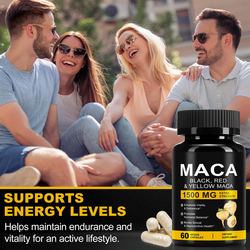 Daiasns Maca Powder bottle packaging with 60 vegan capsules