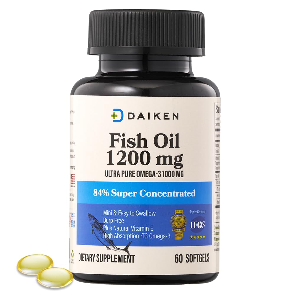 DAIKEN Mini Fish Oil 1200 mg bottle with 60 softgels