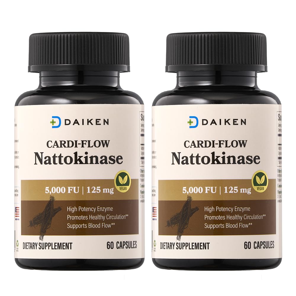 Front view of DAIKEN Nattokinase 5000 FU capsules