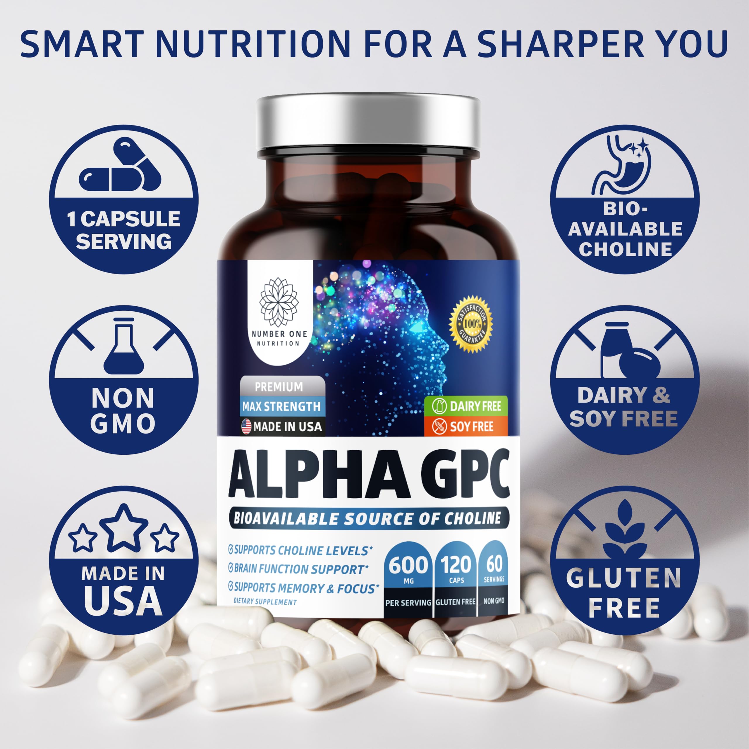 Daily brain support with Number One Nutrition Alpha GPC