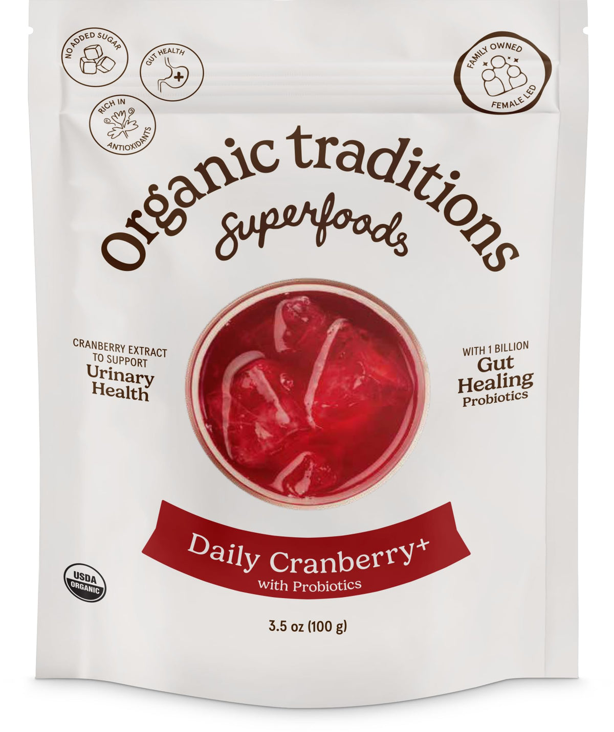 Organic Traditions Daily Cranberry+ powder bottle