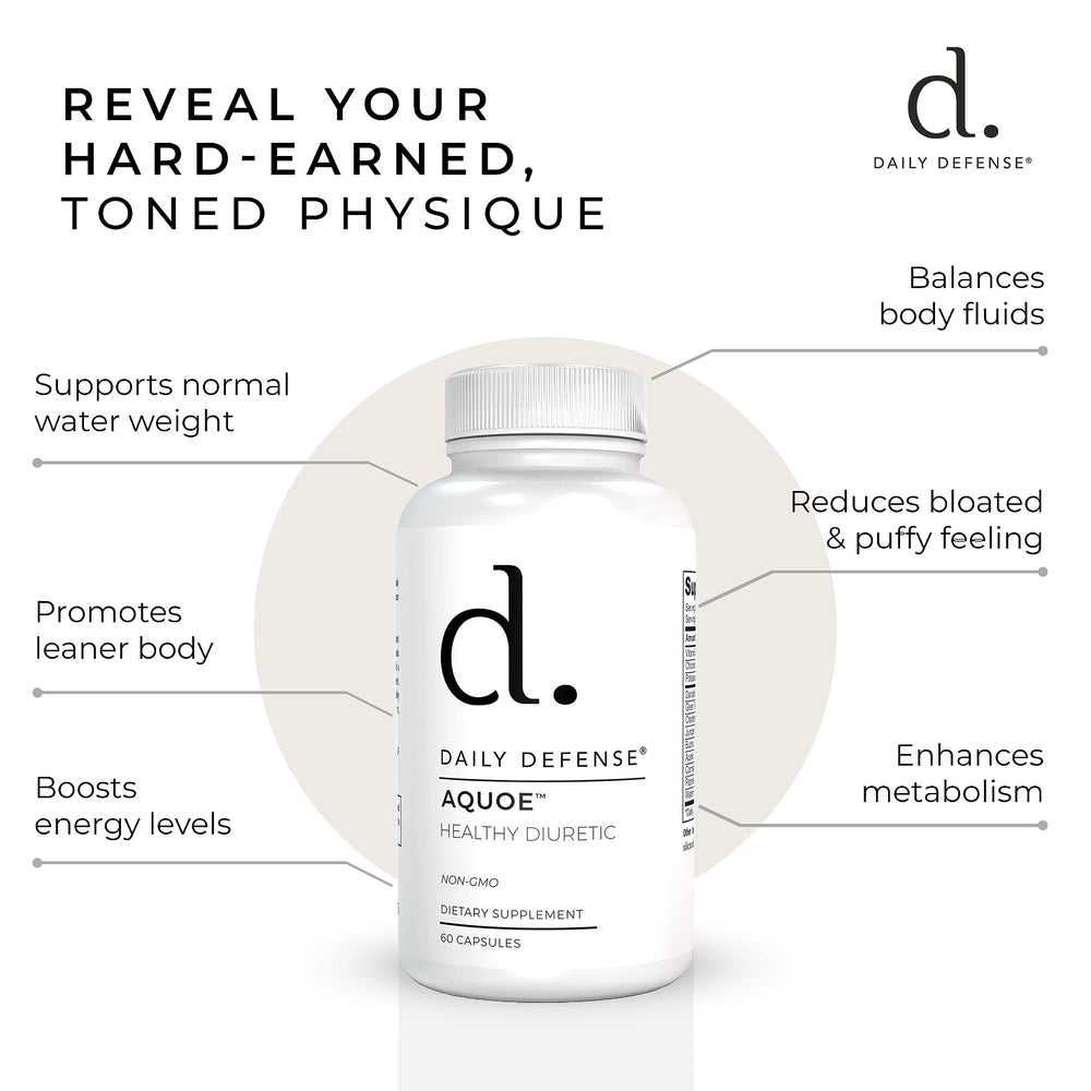 Daily Defense AQUOE pills easy-swallow form with label
