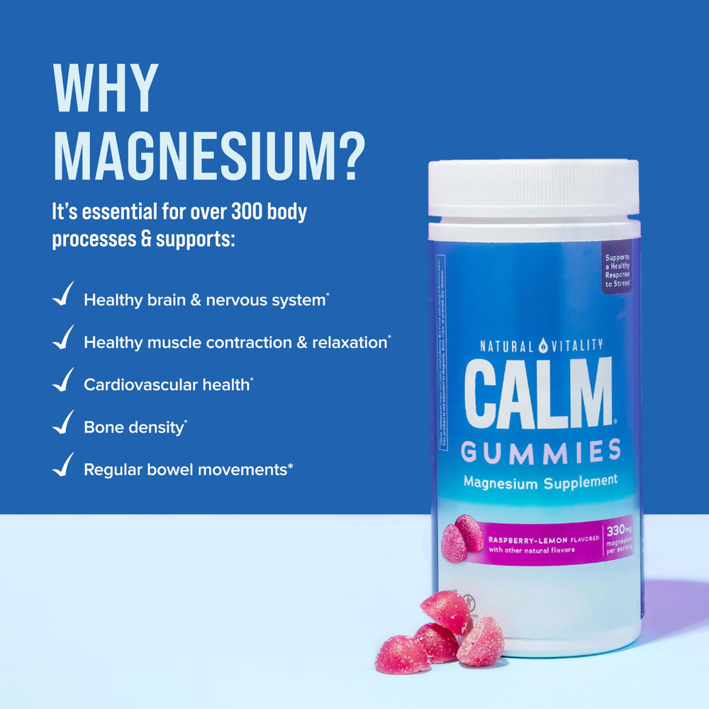 Daily dosage guidance for CALM Gummies (up to 4 gummies).