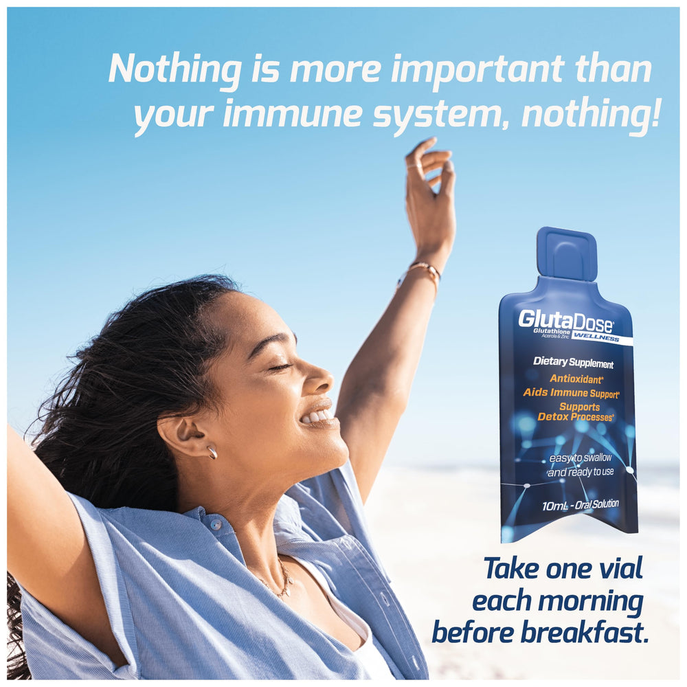 Serving spoon with a single daily dose of liquid supplement