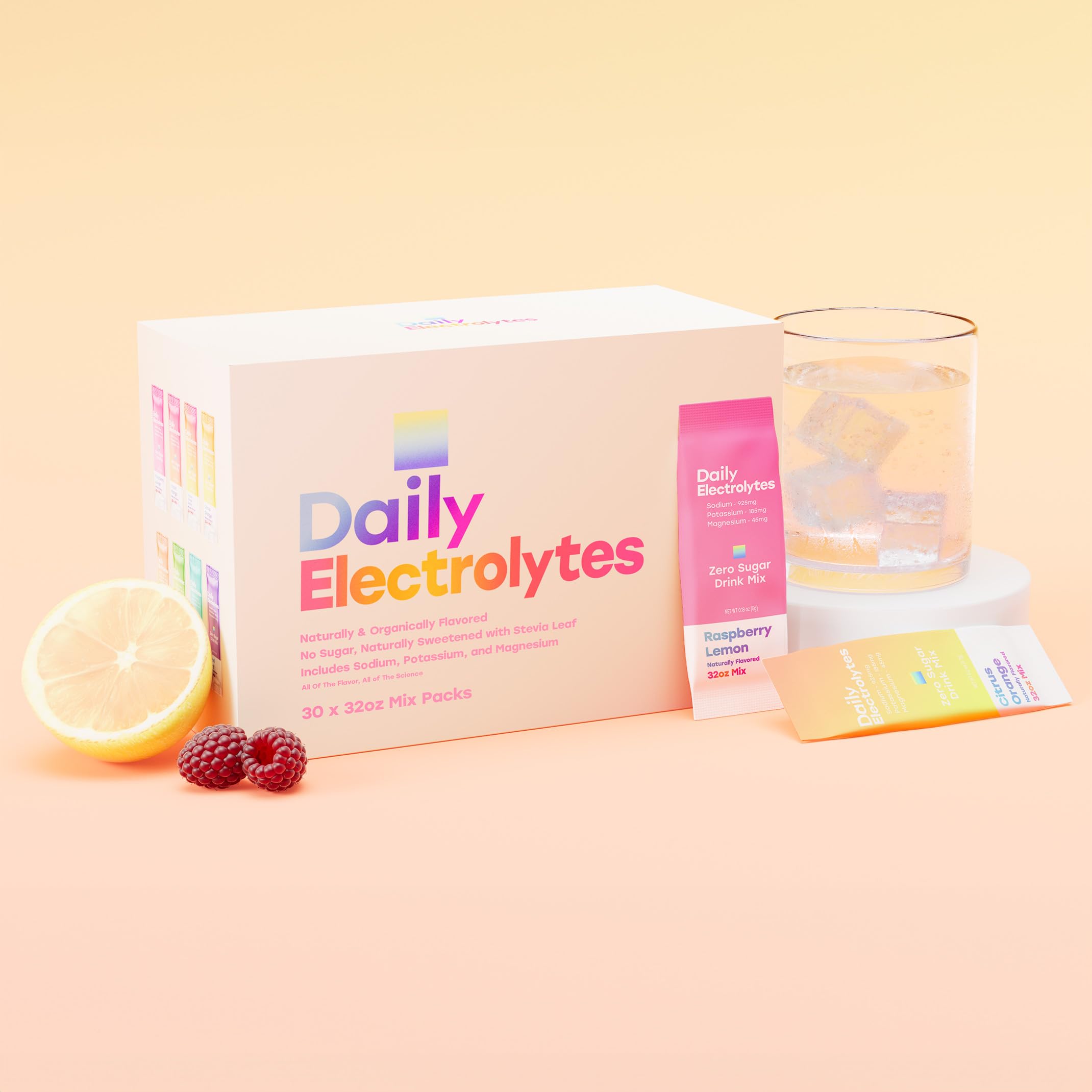 Daily Electrolytes citrus orange flavor provides low-sugar hydration for low-carb lifestyles.