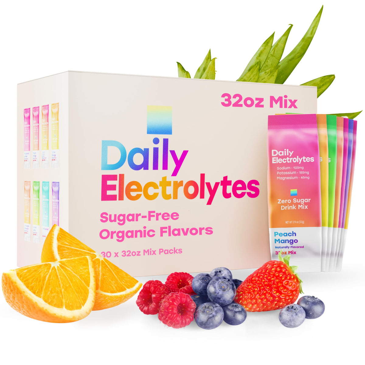 Daily Electrolytes pink salt packet for fast, sugar free hydration on the go.