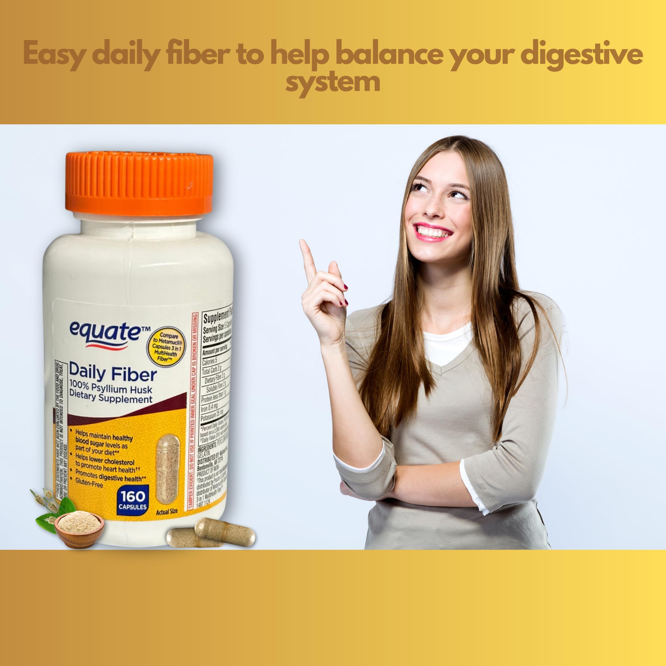 Psyllium husk capsules close-up