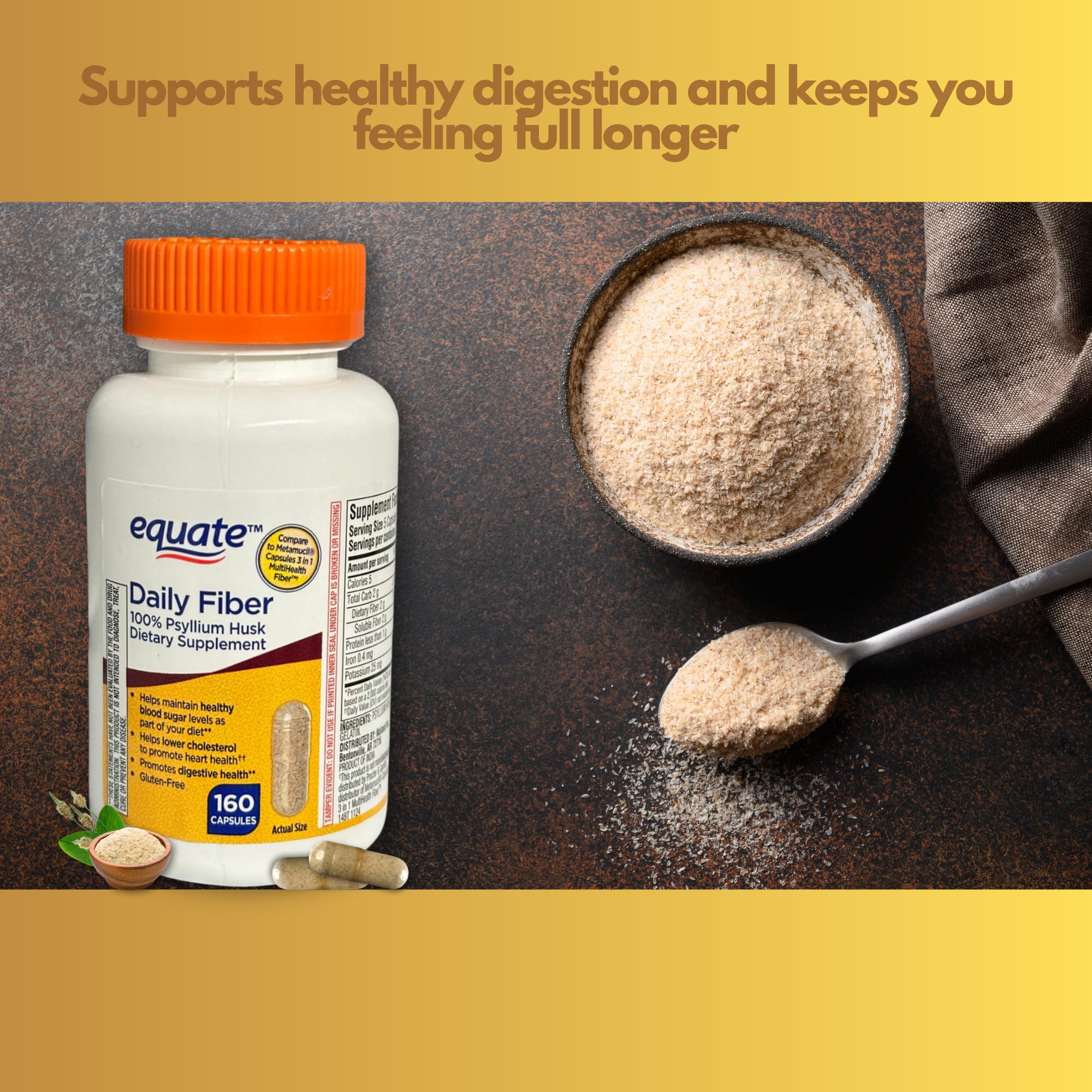 Back of bottle with supplement facts and dosage