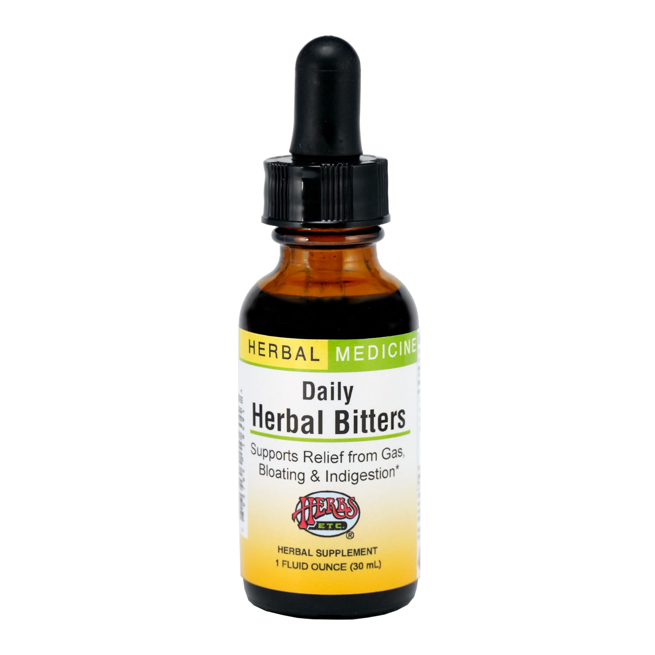 Bottle of Daily Herbal Bitters 1 oz with label