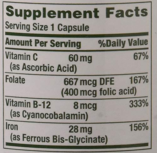 Convenient daily iron supplement capsule