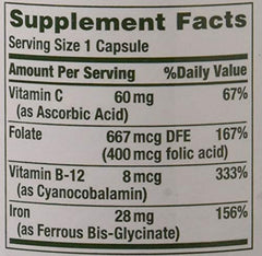 Convenient daily iron supplement capsule