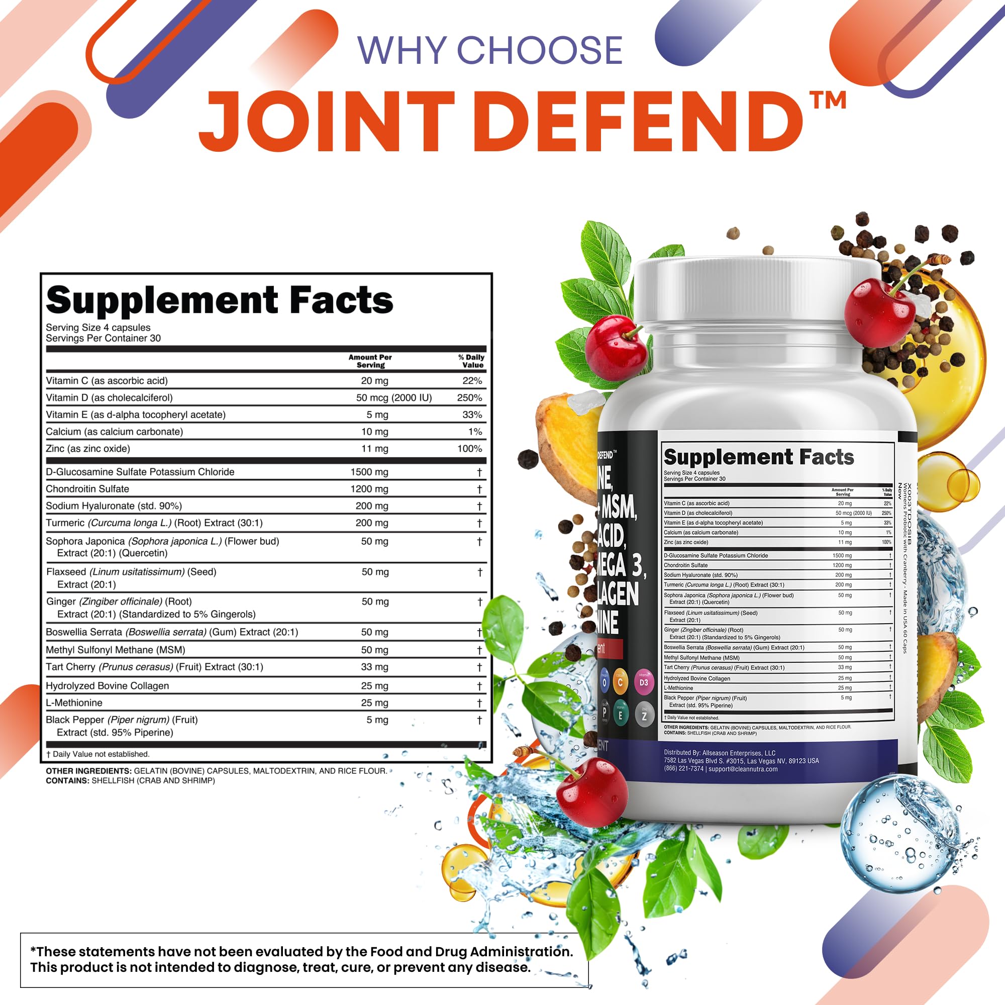 Daily joint health supplement for men and women