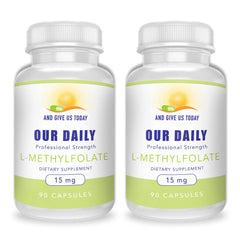 Front view of Daily L-Methylfolate 15mg two-bottle package